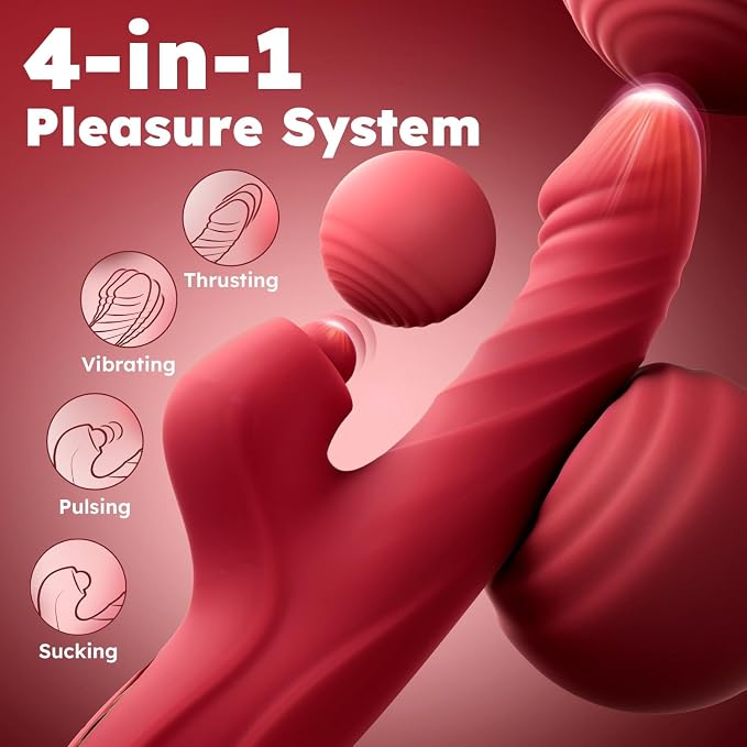 Toendi Rabbit Vibrator G-Spot Sex Toy, Thrusting Dirty Dildo Rose Toy for Women